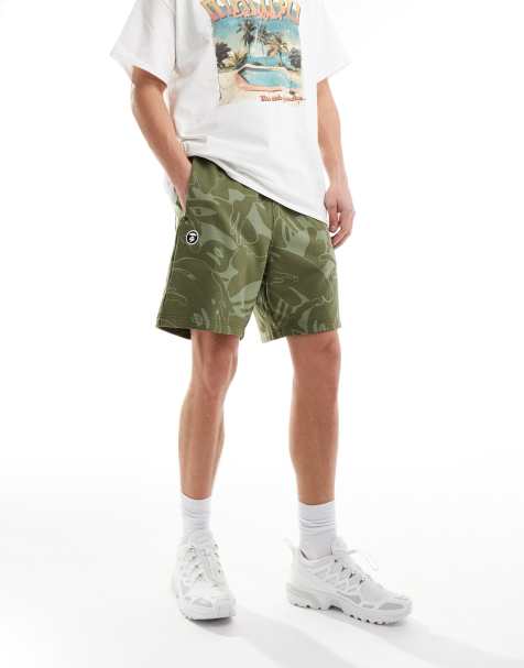 Aape By A Bathing Ape jersey shorts in green camo print - view 1