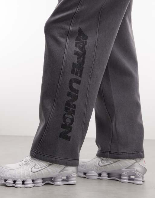 Aape by A Bathing Ape - Joggers a fondo ampio nero slavato in coordinato, 5 di 5