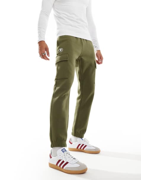 Aape by A Bathing Ape - Joggers cargo kaki con fondo elasticizzato - view 1