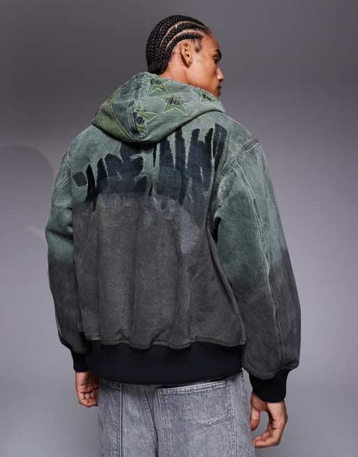Aape By A Bathing Ape - Kakifarvet arbejdsjakke med lynlås og hætte, 2 af 5
