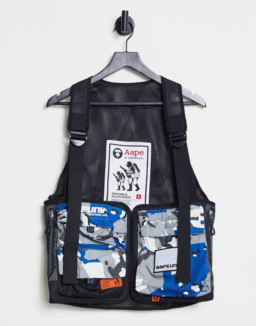AAPE By A Bathing Ape – Kamouflagemönstrad cargoväst