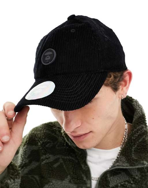 AAPE By A Bathing Ape – Kappe aus Cord in Schwarz mit „Now“-Schriftzug