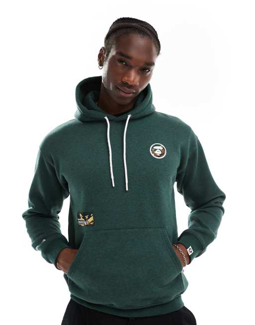 Aape By A Bathing Ape – Kapuzenpullover in Grün mit „Now“-Print