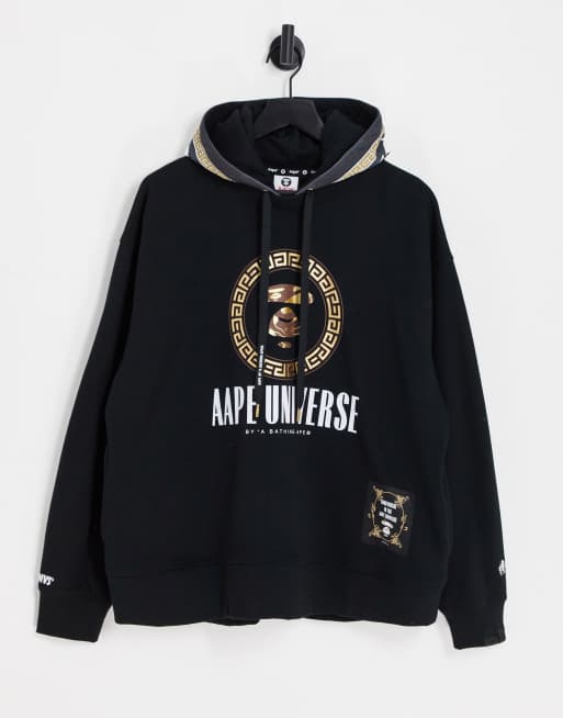 AAPE BY A BATHING APE Kapuzenpullover in Schwarz mit Barock