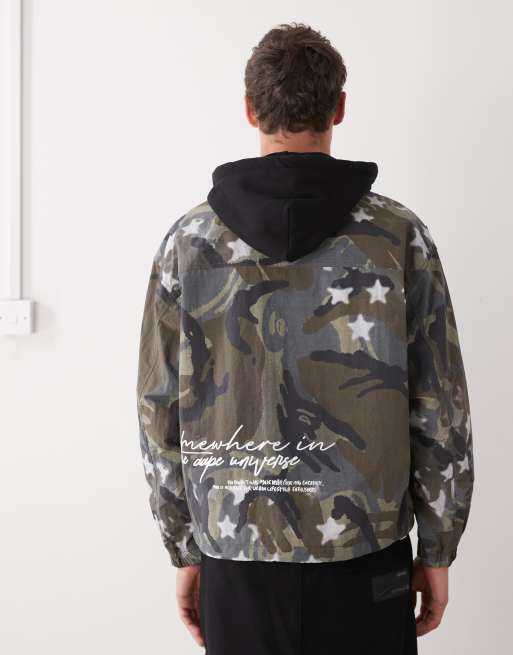 AAPE BY A BATHING APE® – Kastiges, langärmliges Hemd mit braunem Military-Muster, 3 von 5