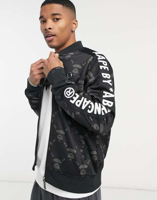 AAPE By A Bathing Ape - King Kong - Tuta sportiva nera con logo tono su tono, 2 di 3