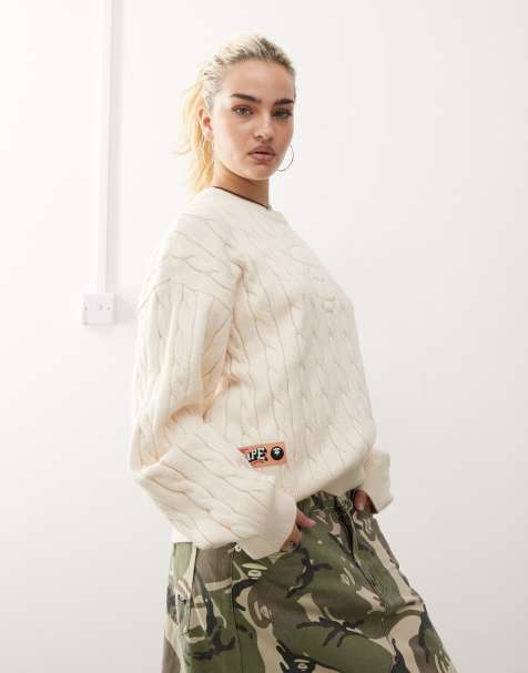 Aape By A Bathing Ape knit logo sweatshirt in ivory - view 1