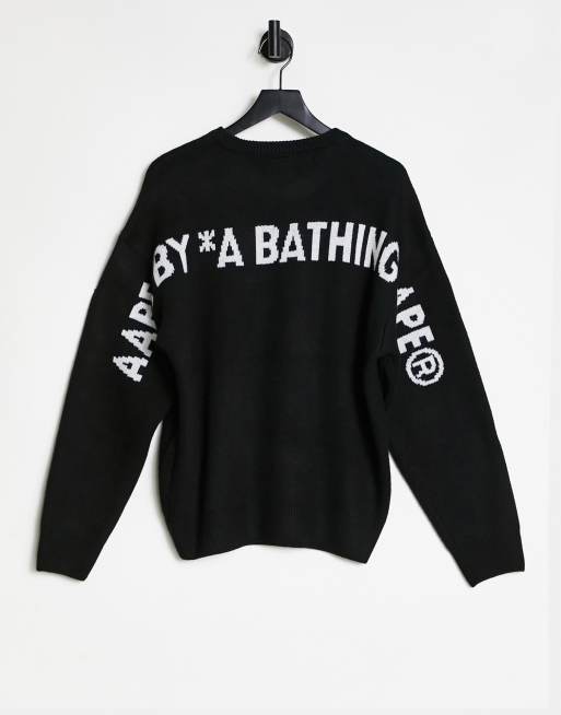 ファッションAAPE By A Bathing Ape knit sweater in black