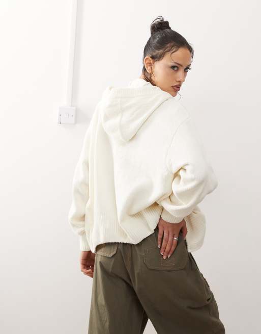 Aape By A Bathing Ape knitted logo zip-up hoodie in ivory | ASOS