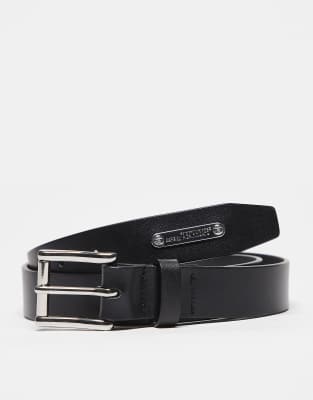 Aape by A Bathing Ape leather belt in black