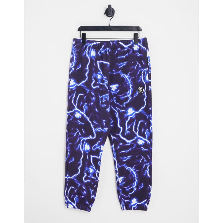 AAPE by A Bathing Ape lightning print co-ord joggers in black | ASOS