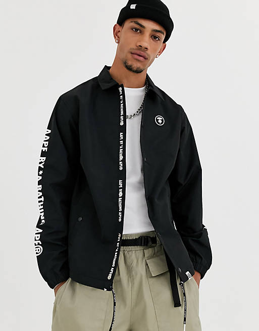 AAPE By A Bathing Ape lightweight coach jacket with sleeve print in ...