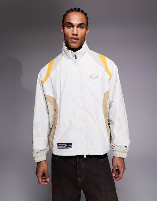 Aape by A Bathing Ape lightweight motocross jacket in off white | ASOS