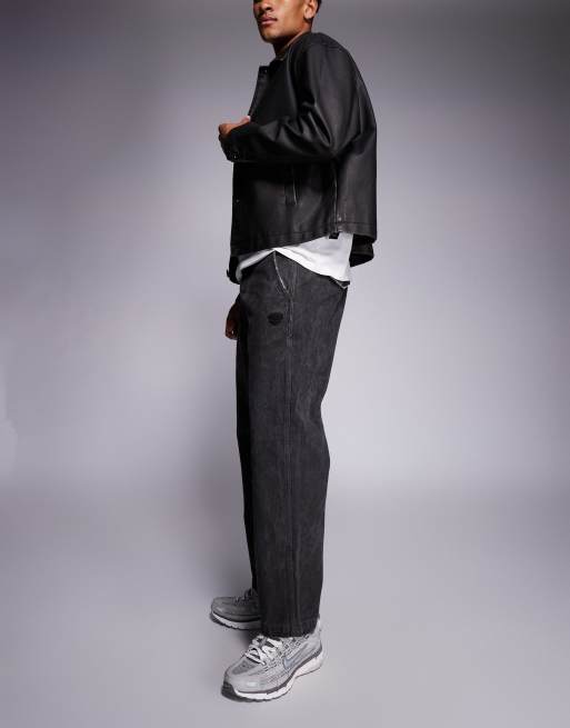 AAPE by A BATHING APE – Locker geschnittene Hose aus Baumwoll-Twill in Schwarz mit Sprüh-Effekt, 3 von 5