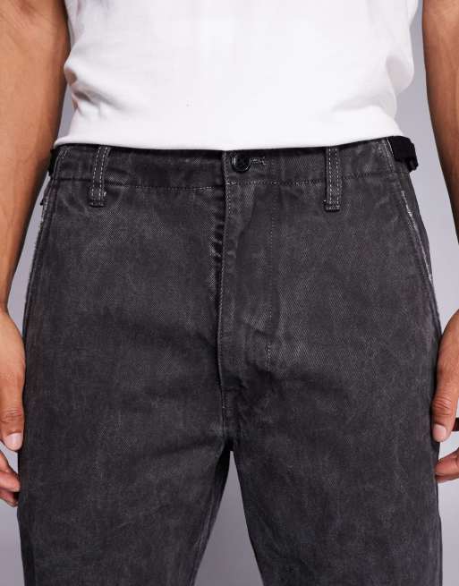AAPE by A BATHING APE – Locker geschnittene Hose aus Baumwoll-Twill in Schwarz mit Sprüh-Effekt, 4 von 5
