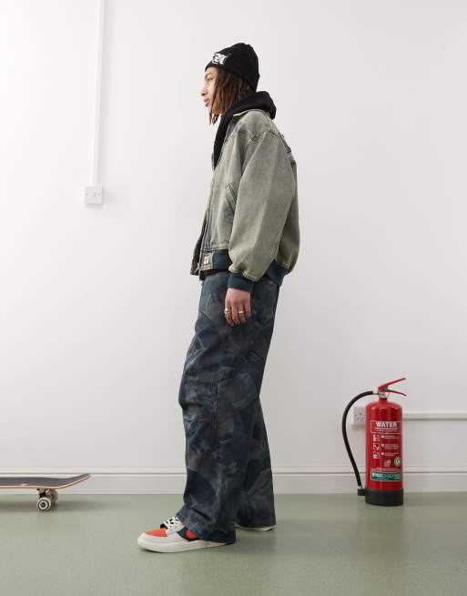AAPE BY A BATHING APE® – Lockere Jeans mit Jacquard-Muster und Waschung in Blau , 4 von 5