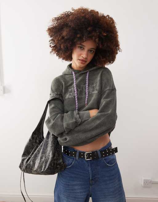 Aape By A Bathing Ape logo back print hoodie in dark gray