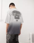 [AAPE BY A BATHING APE®] Aape By A Bathing Ape logo back print ombre t-shirt in grey multi Chest 32 GREY