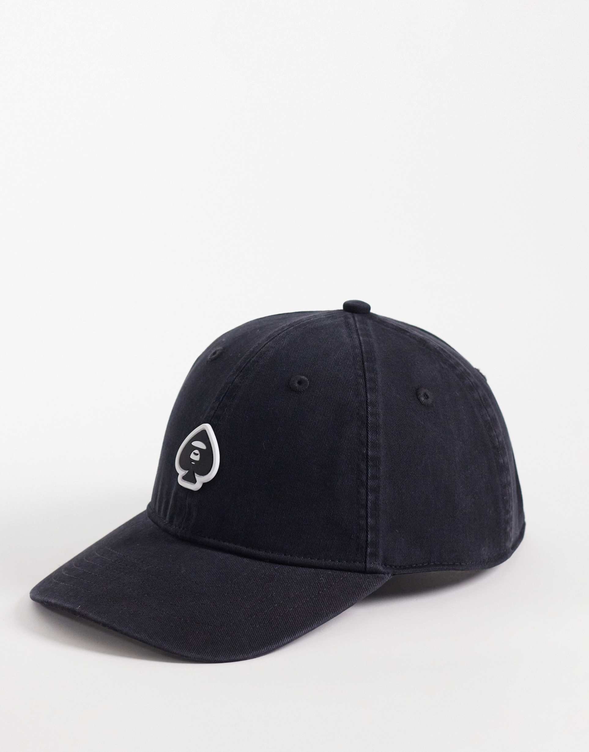 aape by a bathing ape logo baseball cap in washed black