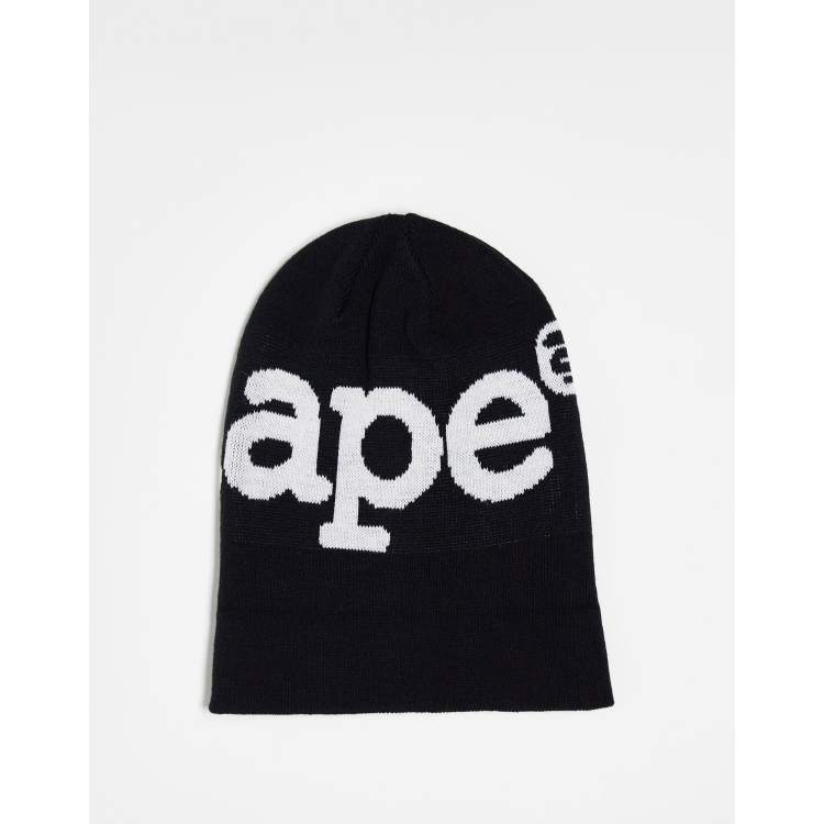 AAPE By A Bathing Ape logo beanie in black