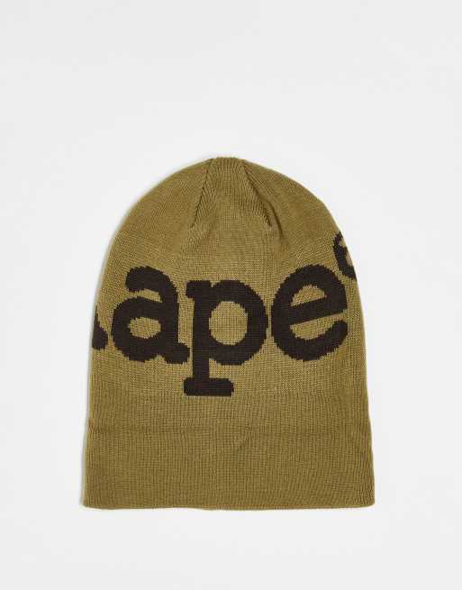 AAPE By A Bathing Ape logo beanie in khaki