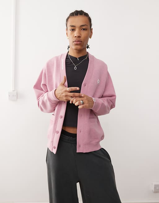 Aape By A Bathing Ape logo button up cardigan in pink | ASOS Aape By A Bathing Ape logo button up cardigan in pink | ASOS