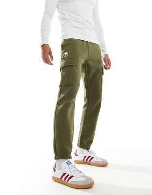 AAPE BY A BATHING APE® Aape By A Bathing Ape logo cargo cuffed joggers in khaki-Pink