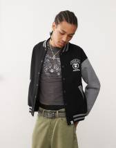 AAPE ブラックベースボールジャージ L AAPE by A Bathing Ape basic logo zip up hoodie in black | ASOS