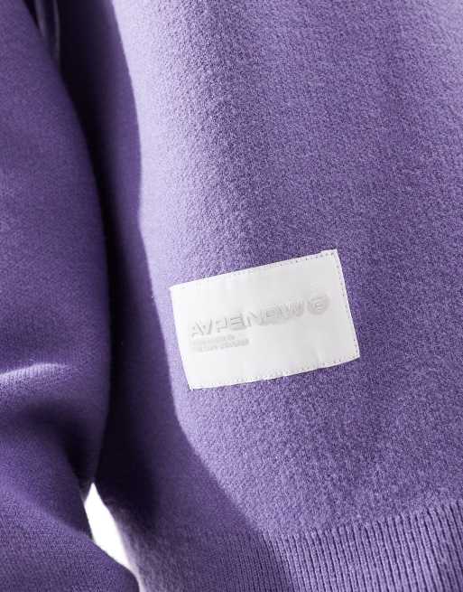 Aape by A Bathing Ape logo crew neck sweater in purple