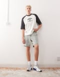 [AAPE BY A BATHING APE®] Aape by A Bathing Ape logo denim shorts in light wash-Blue S BLUE