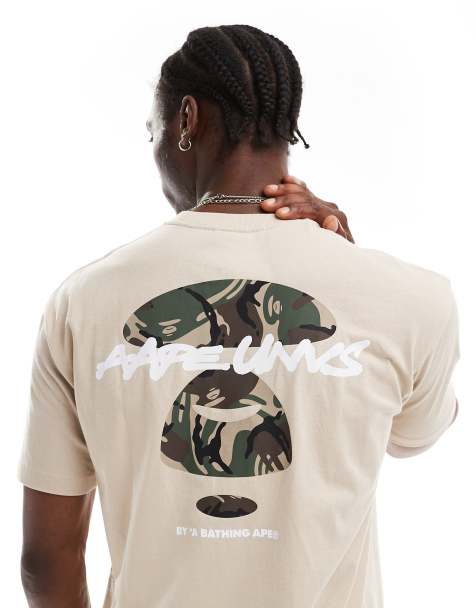 Aape By A Bathing Ape logo hiphop t-shirt in beige