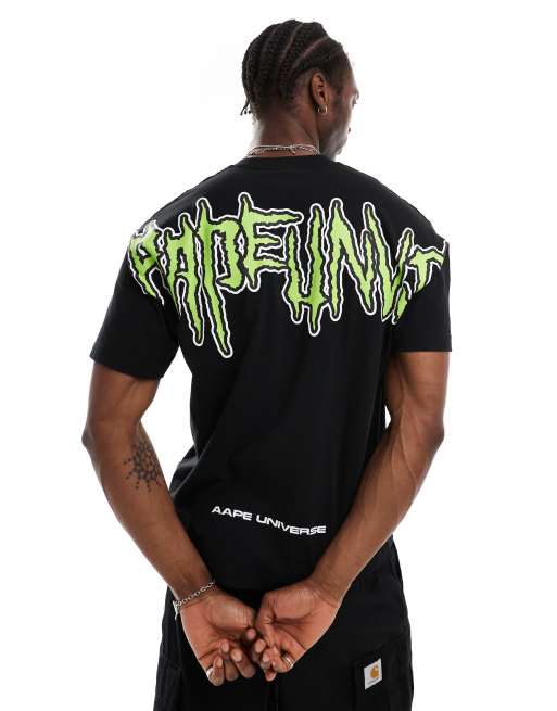 Aape By A Bathing Ape logo hiphop t-shirt in black