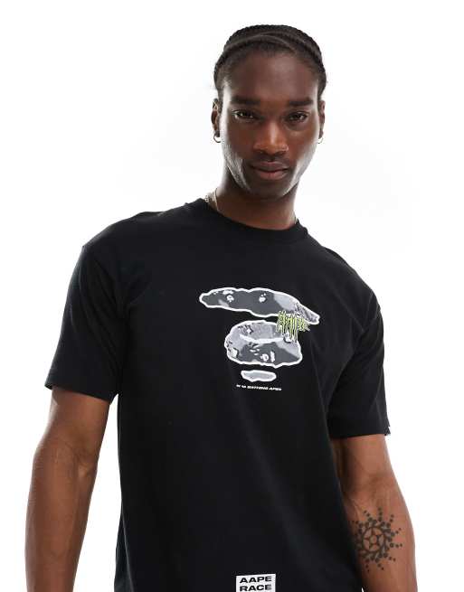 Aape By A Bathing Ape logo hiphop t-shirt in black