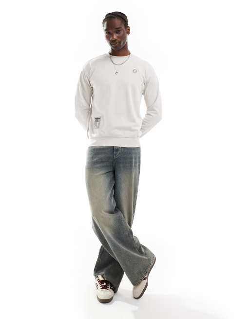 Aape by A Bathing Ape logo knit sweater in gray | ASOS