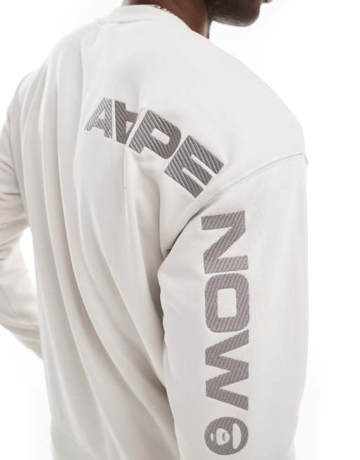 Aape by A Bathing Ape logo knit sweater in gray | ASOS