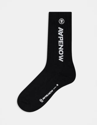 AAPE BY A BATHING APE® Aape By A Bathing Ape logo socks in black