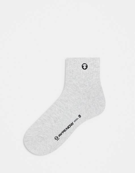 AAPE By A Bathing Ape logo socks in gray - view 1