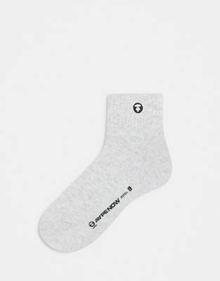 AAPE BY A BATHING APE® Aape By A Bathing Ape logo socks in grey