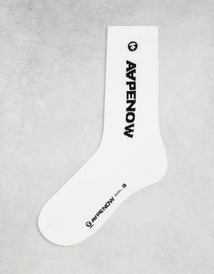 AAPE BY A BATHING APE® Aape By A Bathing Ape logo socks in white