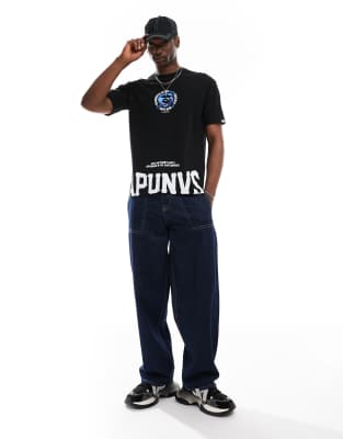 Aape By A Bathing Ape logo somewhere t-shirt with camo back print in black