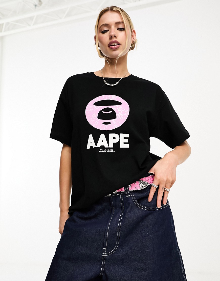 AAPE By A Bathing Ape logo t-shirt in black