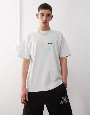 AAPE BY A BATHING APE® Aape by A Bathing Ape logo t-shirt in grey marl