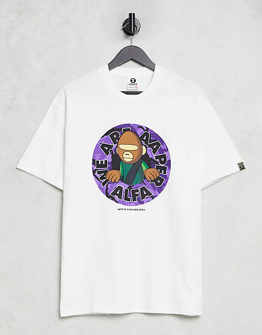 Aape By A Bathing Ape logo t-shirt in white | ASOS