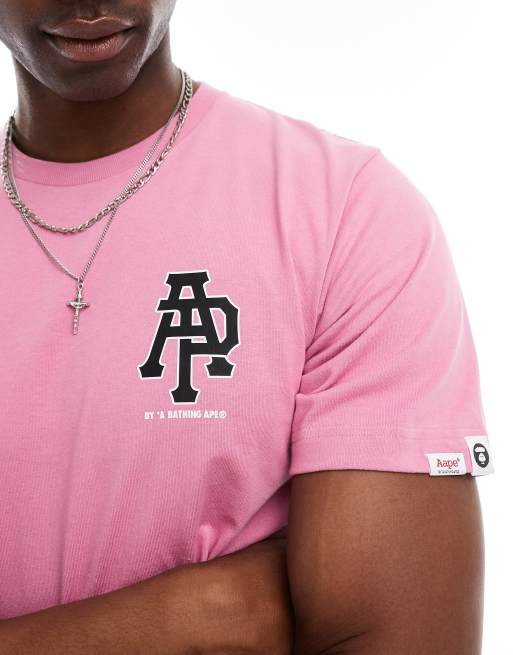 AAPE By A Bathing Ape logo T-shirt with camo back print in pink