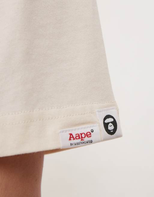 Aape by A Bathing Ape logo union t-shirt in off white