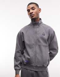 Aape by A Bathing Ape logo zip up jumper co-ord in washed black