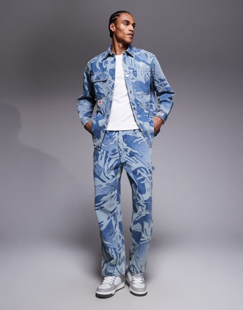 Aape by A Bathing Ape long sleeve denim set in blue camo - view 1