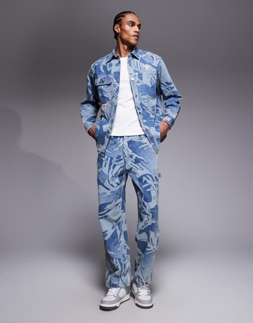 Aape by A Bathing Ape long sleeve denim shirt co-ord in blue camo, 2 of 5