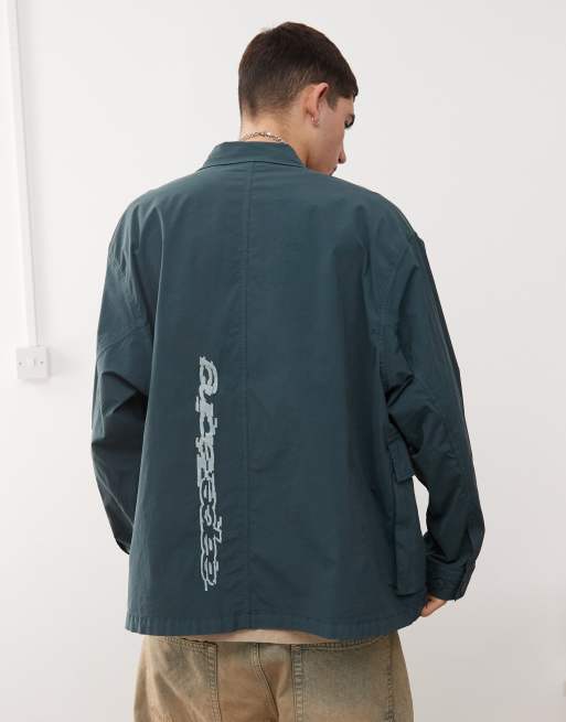 Aape By A Bathing Ape long sleeve faded print shirt in grey multi
