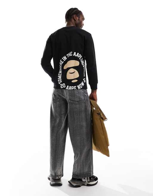 AAPE by A Bathing Ape long sleeve logo T-shirt in black